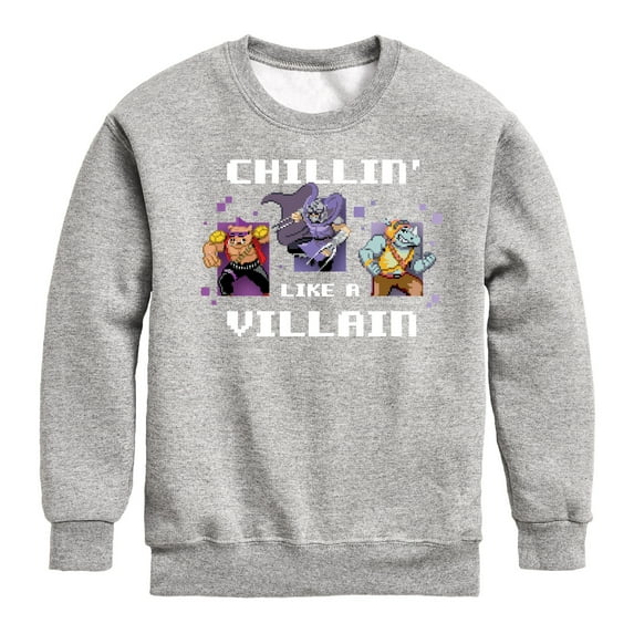 Teenage Muntant Ninja Turtles - Chillin Like A Villain - Toddler And Youth Crewneck Fleece Sweatshirt