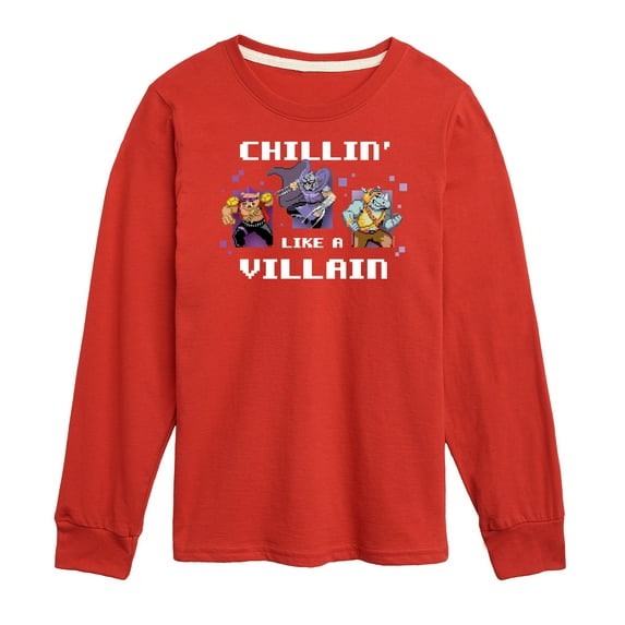 Teenage Muntant Ninja Turtles - Chillin Like A Villain - Toddler And Youth Long Sleeve Graphic T-Shirt