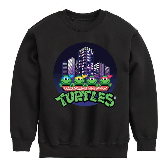 Teenage Muntant Ninja Turtles - City Scape With Turtles - Toddler And Youth Crewneck Fleece Sweatshirt