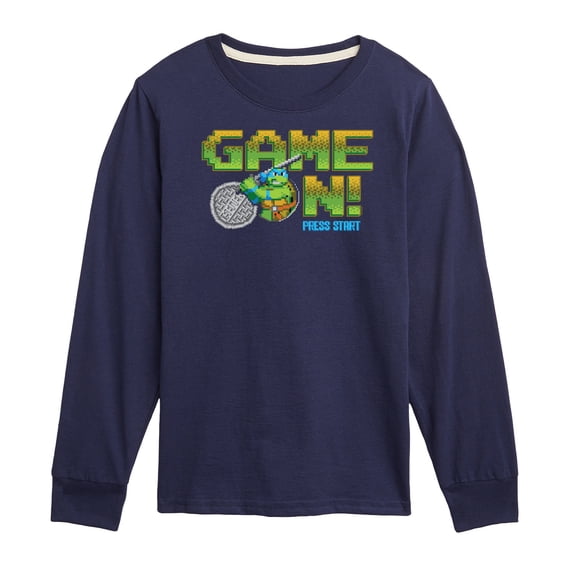 Teenage Muntant Ninja Turtles - Game On Leo - Toddler And Youth Long Sleeve Graphic T-Shirt