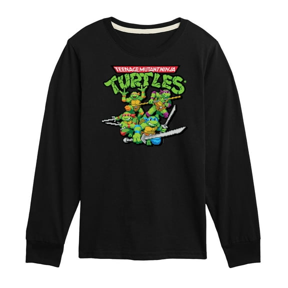 Teenage Muntant Ninja Turtles - Gaming Group And Logo - Toddler And Youth Long Sleeve Graphic T-Shirt