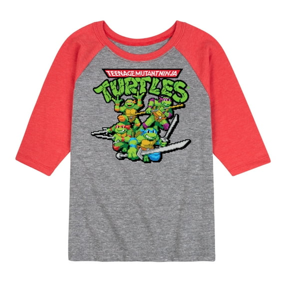 Teenage Muntant Ninja Turtles - Gaming Group And Logo - Toddler And Youth Raglan Graphic T-Shirt