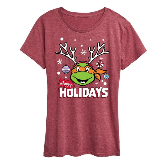 Teenage Muntant Ninja Turtles - Happy Holidays - Women's Short Sleeve Graphic T-Shirt