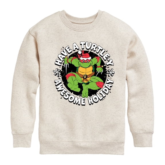 Teenage Muntant Ninja Turtles - Have A Turtley Awesome Holiday - Toddler And Youth Crewneck Fleece Sweatshirt