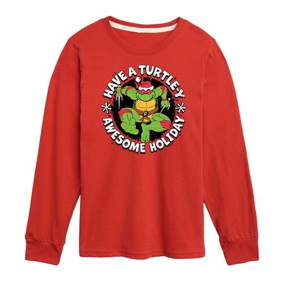 Teenage Muntant Ninja Turtles - Have A Turtley Awesome Holiday - Toddler And Youth Long Sleeve Graphic T-Shirt