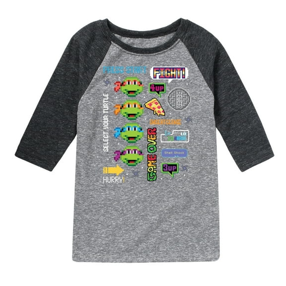 Teenage Muntant Ninja Turtles - Icon Cluster - Toddler And Youth Raglan Graphic T-Shirt