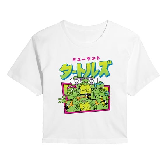 Teenage Muntant Ninja Turtles - Kanji - Juniors Cropped Graphic T-Shirt