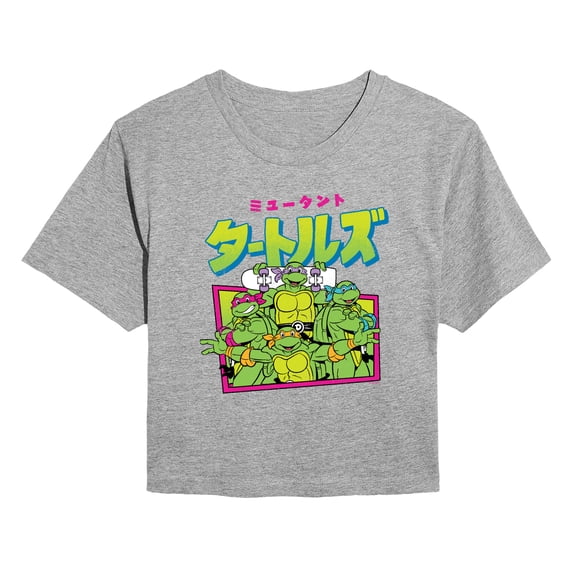 Teenage Muntant Ninja Turtles - Kanji - Juniors Cropped Graphic T-Shirt
