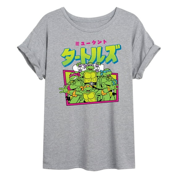 Teenage Muntant Ninja Turtles - Kanji - Women's Oversized Graphic T-Shirt
