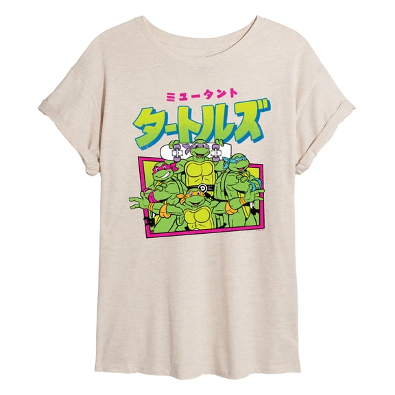 Teenage Muntant Ninja Turtles - Kanji - Women's Oversized Graphic T-Shirt