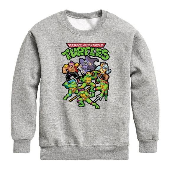 Teenage Muntant Ninja Turtles - Pixel Gaming Group - Toddler And Youth Crewneck Fleece Sweatshirt