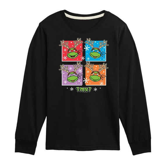 Teenage Muntant Ninja Turtles - Reindeer Turtles - Toddler And Youth Long Sleeve Graphic T-Shirt