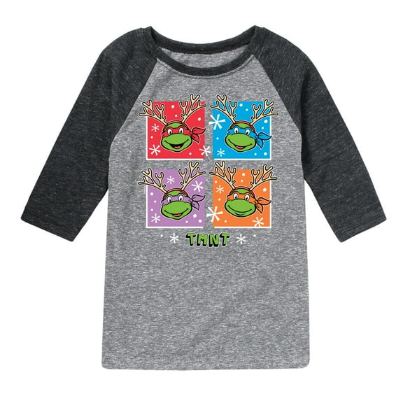 Teenage Muntant Ninja Turtles - Reindeer Turtles - Toddler And Youth Raglan Graphic T-Shirt