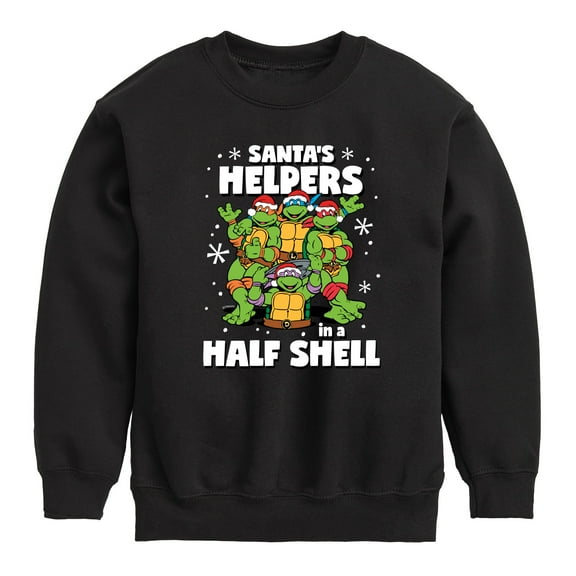 Teenage Muntant Ninja Turtles - Santas Helpers In A Half Shell - Toddler And Youth Crewneck Fleece Sweatshirt