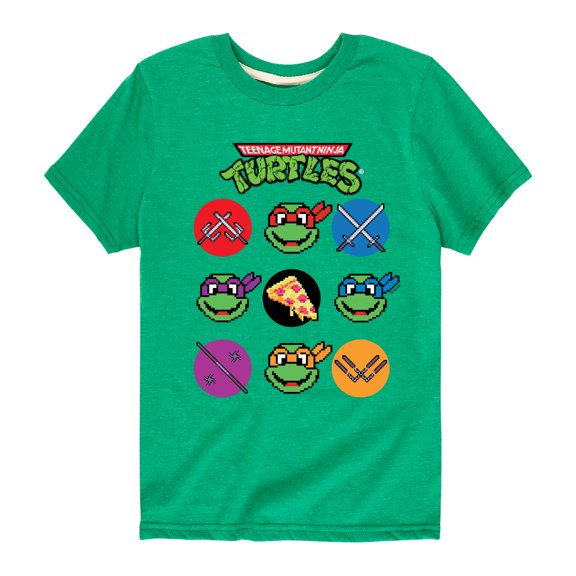 Teenage Muntant Ninja Turtles - Turtles Grid - Toddler And Youth Short Sleeve Graphic T-Shirt