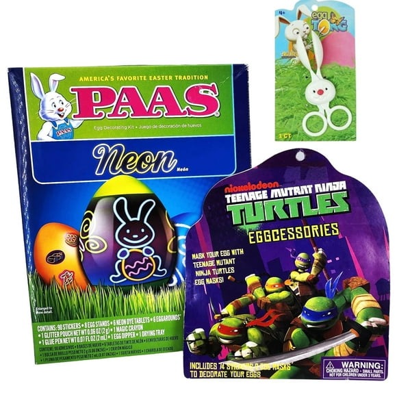 Teenage Mutant Ninja Turtle 192 Pc Egg Decorating Neon Dye Kit Dipper Tong TMNT