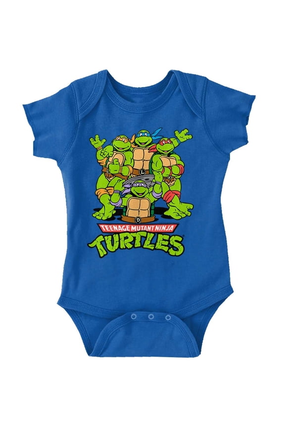 Teenage Mutant Ninja Turtle Gang Romper Boys or Girls Infant Baby Brisco Brands NB