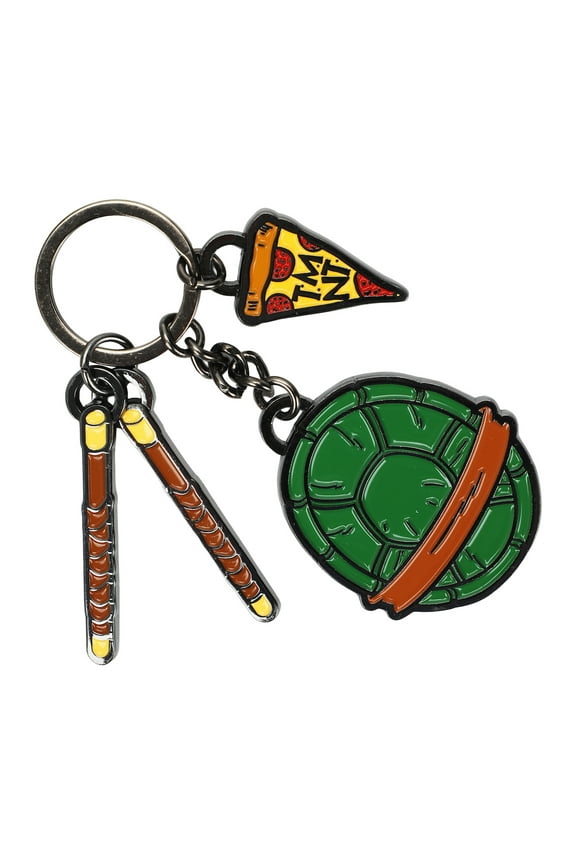 Teenage Mutant Ninja Turtle Keychain with Three Charms