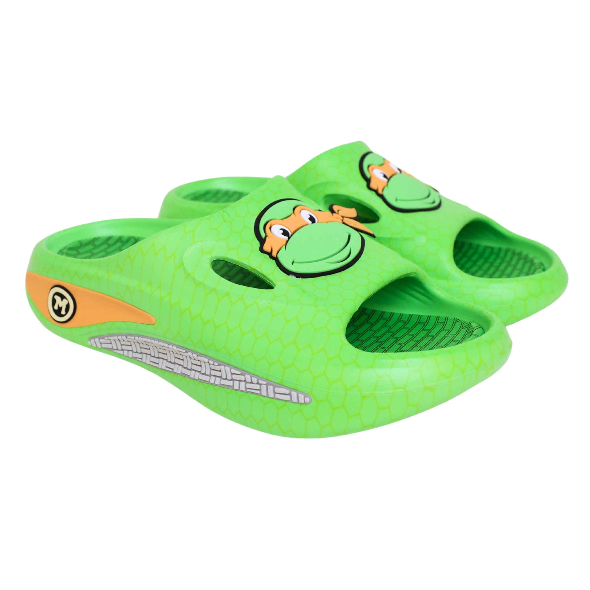 The Coupon deal of  Ground Up Men's TMNT Michelangelo Graphic Cushioned Slide Sandals