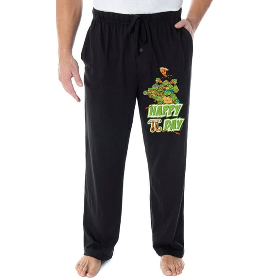 Teenage Mutant Ninja Turtle Men's Happy Pi Day Pizza Loungewear Pajama Pants