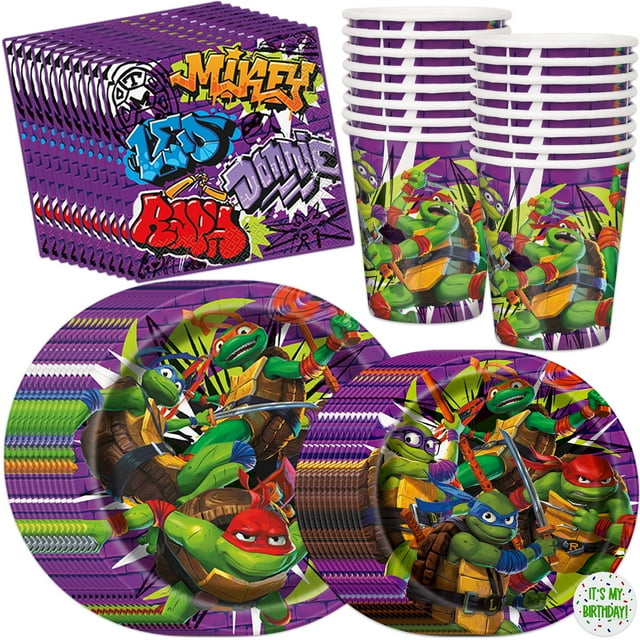 TMNT Party Supplies for 16 - Plates, Cups, Napkins, Sticker - Walmart.com