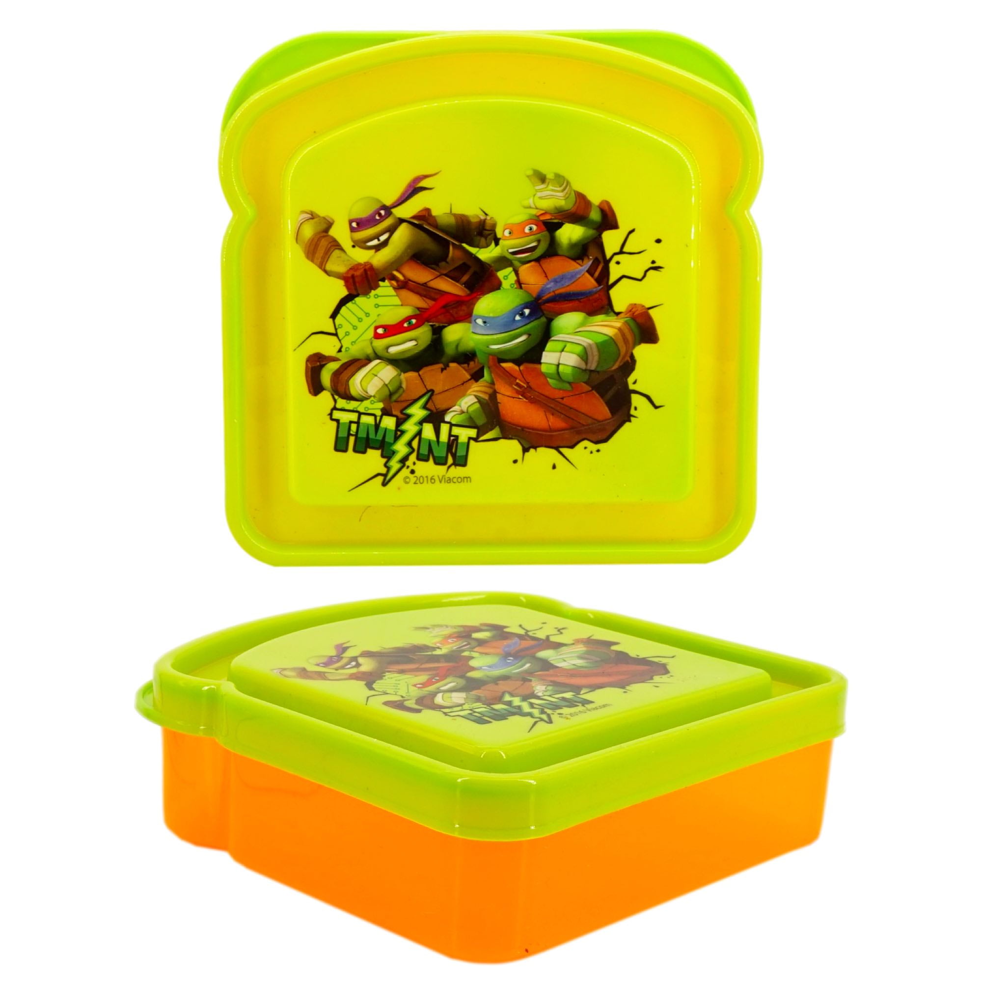 Teenage Mutant Ninja Turtle Sandwich Container (2 Pack) Bread Shaped  Keeper, BPA Free