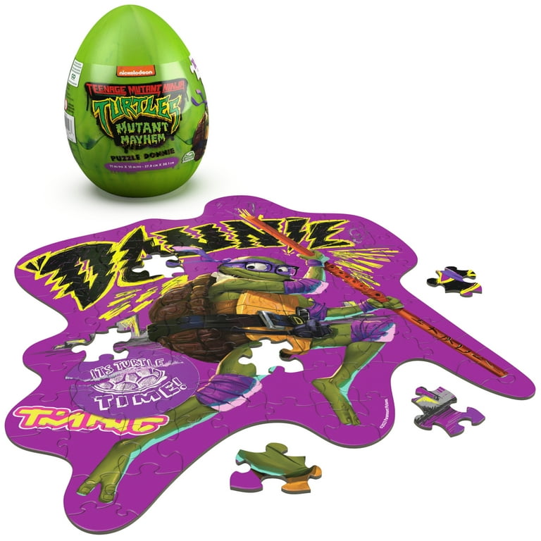 Teenage Mutant Ninja Turtles 100-Piece Donnie Puzzle in Egg Package |  Donatello Mutant Mayhem Movie | Ninja Turtles Toys | Puzzles for Kids Ages  4-8