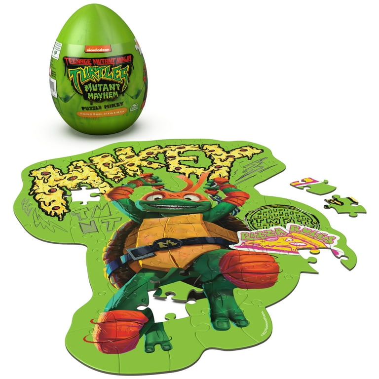 Teenage Mutant Ninja Turtles 100-Piece Mikey Puzzle in Egg Package |  Michelangelo Mutant Mayhem Movie | Ninja Turtles Toys | Puzzles for Kids  Ages 4-8