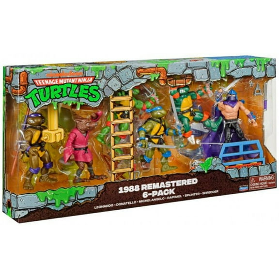 Teenage Mutant Ninja Turtles 1988 Remastered Leonardo, Donatello, Michelangelo, Raphael, Splinter & Shredder Action Figure