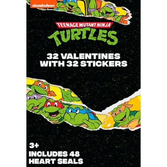 Teenage Mutant Ninja Turtles 32 Valentines Cards with Stickers