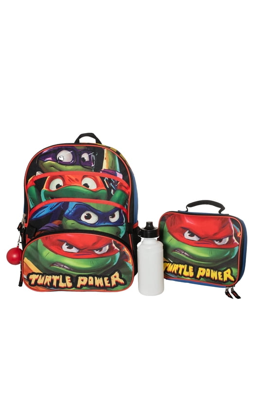 Teenage Mutant Ninja Turtles 4 Piece Backpack Set, Kids 16" School Bag with Front Zip Pocket, TMNT Travel Bag