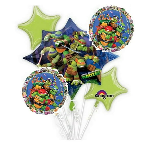 Teenage Mutant Ninja Turtles 5 Piece Mylar Foil Balloon Set