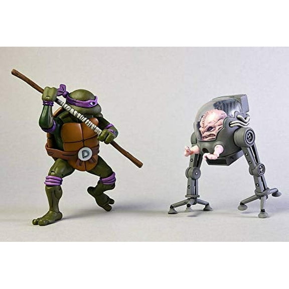 Teenage Mutant Ninja Turtles 7 Inch Scale Action Figure Cartoon Donatello Vs Krang In Bubble Walker 2 Pack