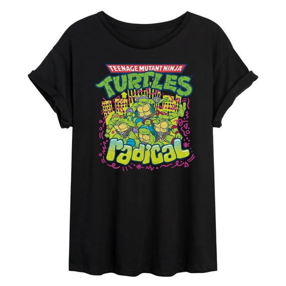 Teenage Mutant Ninja Turtles - 90S Logo - Juniors Ideal Flowy Muscle T-Shirt