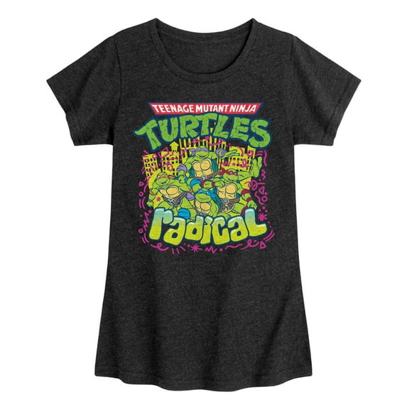 Teenage Mutant Ninja Turtles - 90s Logo - Toddler & Youth Girls Short Sleeve Graphic T-Shirt