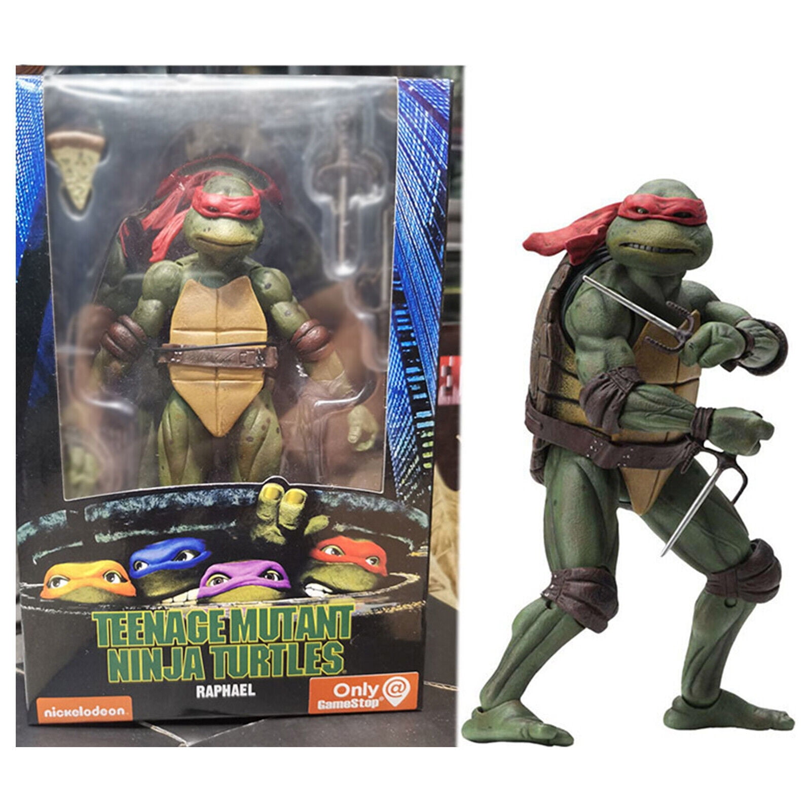 Teenage Mutant Ninja Turtles Action Figure Statue Model Toy TMNT  1990/Movie_Raphael (Red)