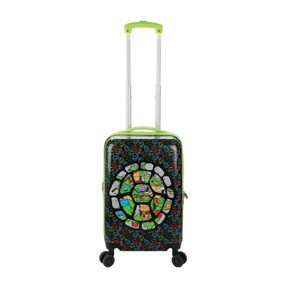 Teenage Mutant Ninja Turtles All-Over Character Print Behind Turtle Shell Design Black 20" Carry-On Luggage