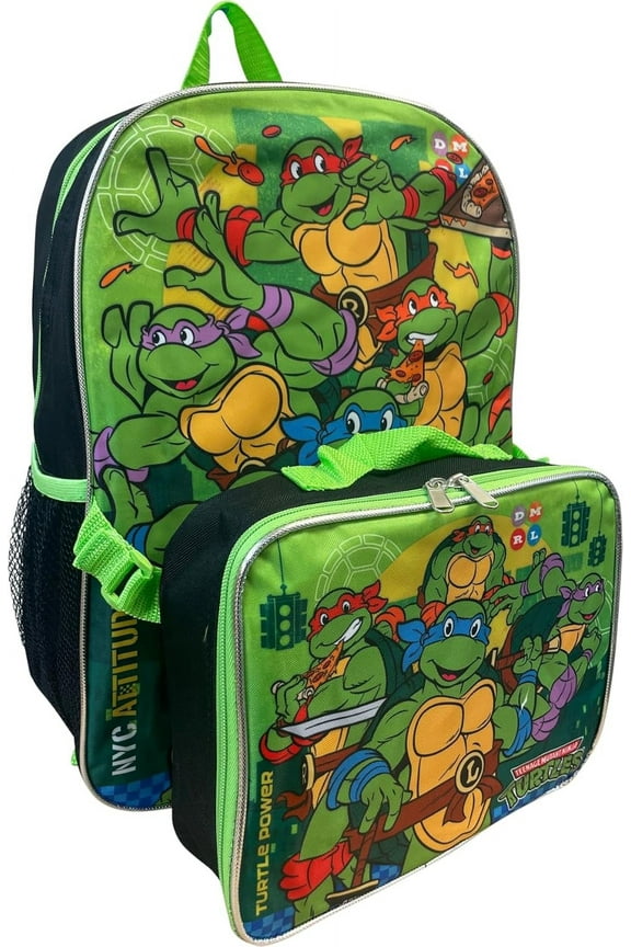 Teenage Mutant Ninja Turtles Backpack 16" & Detachable Lunch Bag
