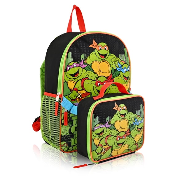 Teenage Mutant Ninja Turtles Backpack with Insulated Lunch Bag, 16", Green