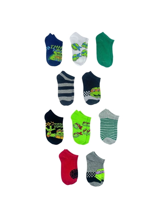 Boy's No-Shows Socks, 10-Pack, Size 7.5-3.5