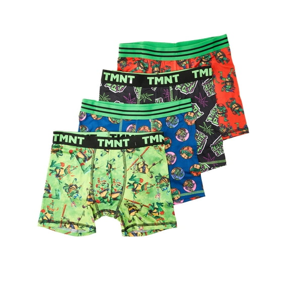 Teenage Mutant Ninja Turtles Boys Boxer Brief Underwear, 4-Pack, Sizes XS-XL