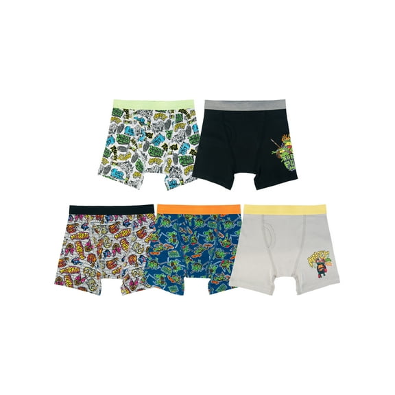Teenage Mutant Ninja Turtles Boys Boxer Briefs, Pack of 5, Sizes 4-8