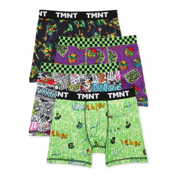 Teenage Mutant Ninja Turtles Boys Boxer Briefs Underwear, 4-Pack, Sizes XS-XL