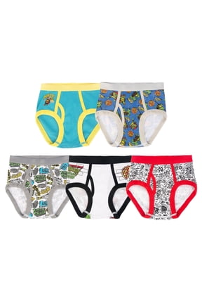 Teenage Mutant Ninja Turtles Boys Cotton Brief Character Underwear, 5-Pack, Size 4