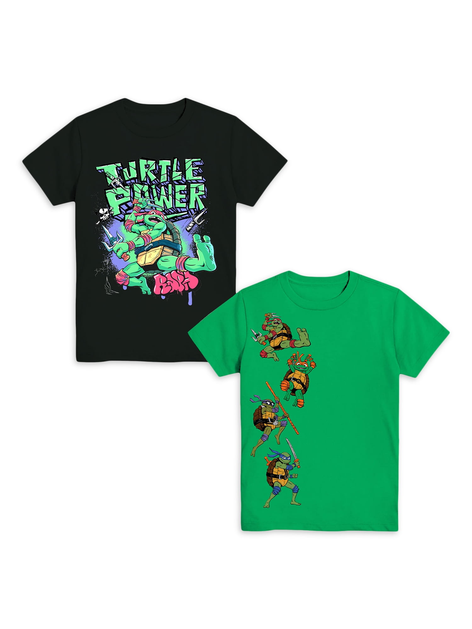 TMNT Teenage Mutant Ninja Turtles Men's and Big Men's Graphic Tee Shirts,  2-Pack Bundle