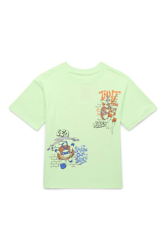 Boys' Front Back Graphic Tee with Short Sleeves, Sizes 4-18