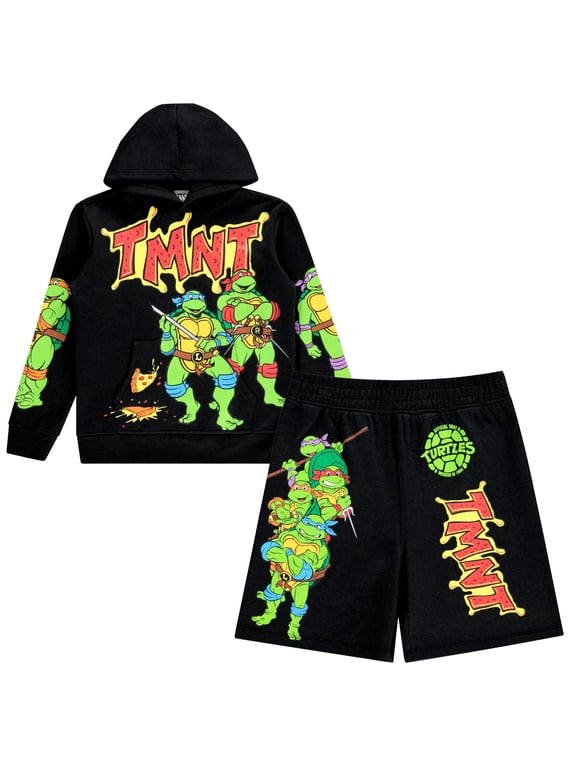 Boys Hoodie and Shorts Clothing Set- Little and Big Boys Sizes 4-20, Black, 8