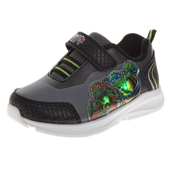 Teenage Mutant Ninja Turtles Boys Light Up Sneakers. (Toddler Little Kids), Gray Black, Size: 8