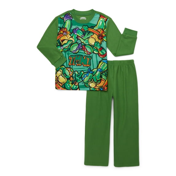 Teenage Mutant Ninja Turtles Boys Long Sleeve Top and Pants Pajama Set, 2-Piece, Sizes 4-12