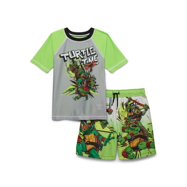 Teenage Mutant Ninja Turtles Boys' Rash Guard and Swim Trunks Set with UPF 50 , 2-Piece, Sizes 4-7